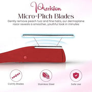 Dermaplane Razor, Eyebrow Razor & Peach Fuzz Remover, Micro-Pitch Facial Razors for Men & Women, Dermaplaning tool for Sen...