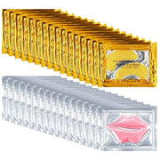 32 Pairs Lip Masks with Eye Mask, 24K Collagen Under Eye Patches for Dark Circles and Puffy Eyes, Reduce Lip Wrinkles, Ant...
