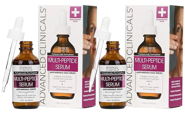 Advanced Clinicals Multi Peptides Serum For Face | Visible Anti Aging Hydrating Collagen Peptide Facial Serum With Vitamin...