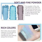 9 Colors Blue Grey Highly Pigmented Colorful Eyeshadow Palette,Matte Shimmer Navy Blue Sky Blue Grey Eye Shadow Makeup Pal...