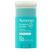 Aveeno Protect + Soothe Mineral Sunscreen Stick for Sensitive Skin, SPF 50, Water-Resistant for 80 minutes, Face & Body Su...