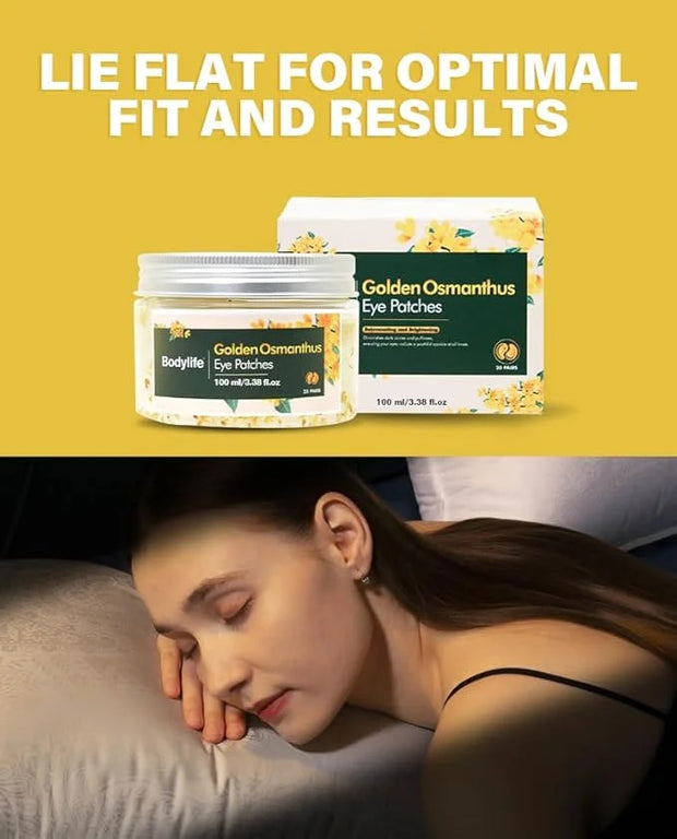 Golden Osmanthus Anti Aging Eye Mask for Dark Circles and Puffiness Reduce Wrinkles,with Hydrolyzedsoy protein, Osmanthusf...
