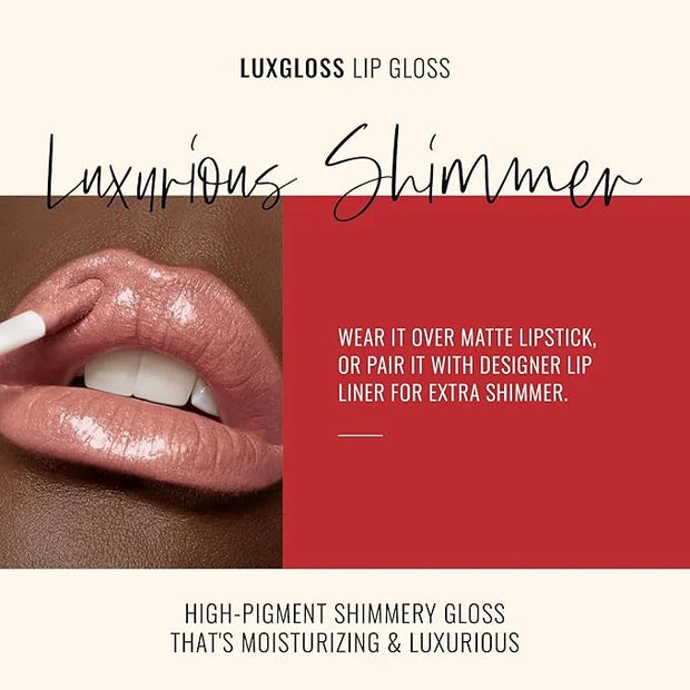 Runway Rogue LuxGloss Lip Gloss, High-Pigment Shimmery Muted-Rose Lip Gloss, ‘Strike a Pose’ - Product Image