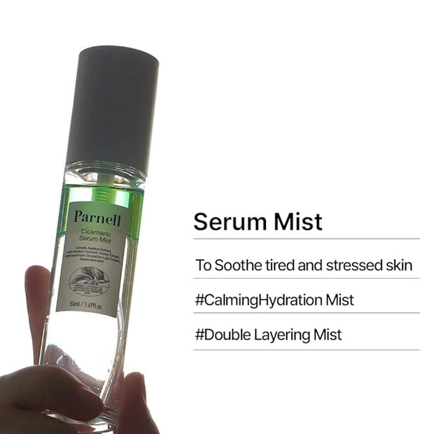 Parnell Cicamanu Serum Mist - Centella Asiatica, Hyaluronic Acid, Ceramide, LHA, Balancing Oil, Moisturizing and Soothing ...