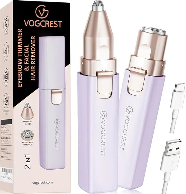 Eyebrow Hair Trimmer: Rechargeable Facial Hair Removal Device for Removing Unwanted Peach Fuzz from Lips Chin Neck As Well...