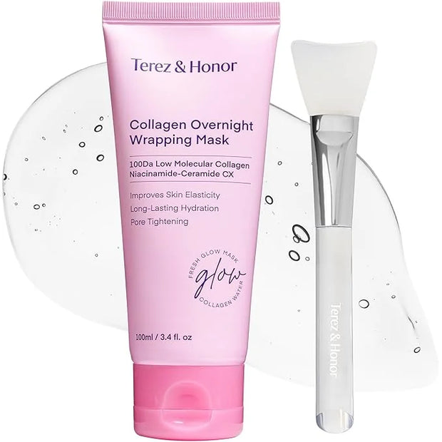 TEREZ & HONOR Peptide Collagen Under Eye Patches & Collagen Night Wrapping Peel-Off Mask - Product Image