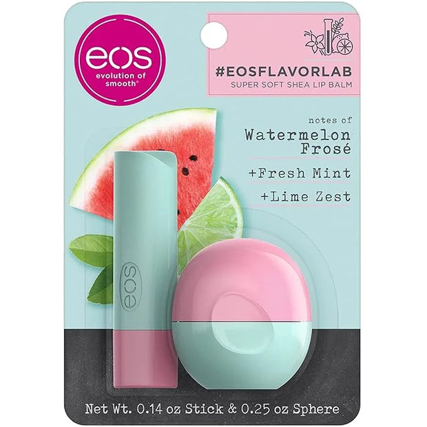 eos FlavorLab Lip Balm Stick and Sphere, Watermelon Frosé, Natural Shea Lip Products, 2 Count(Pack of 1) - Product Image