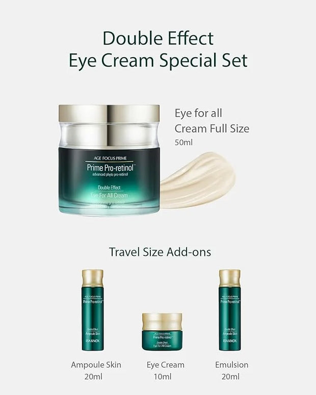 Isa Knox AGE FOCUS Prime Double Effect Eye For All Cream Set (3.4fl oz) - Korean Skin care Set, Anti Aging, Lightweight Ri...