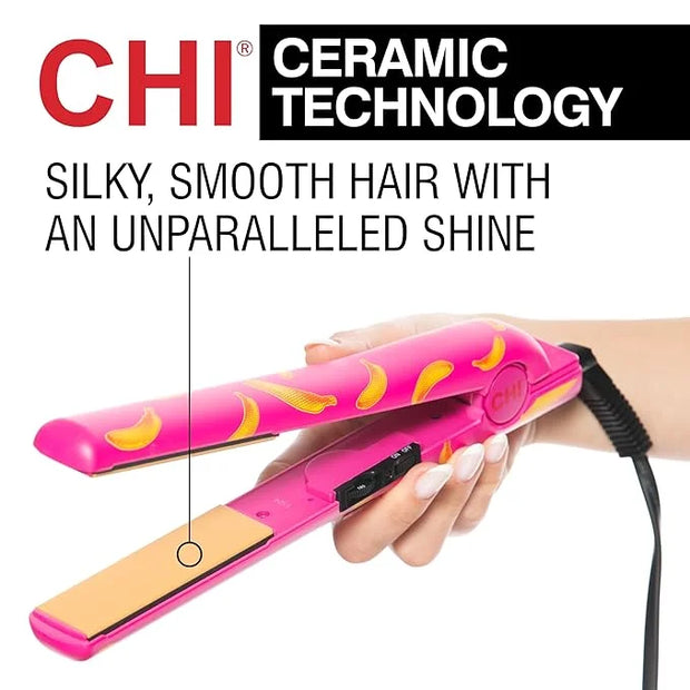 CHI Ceramic Series Flat Iron, Hair Straightener for Silky, Smooth Hair, 1" Iron, Going Bananas - Product Image
