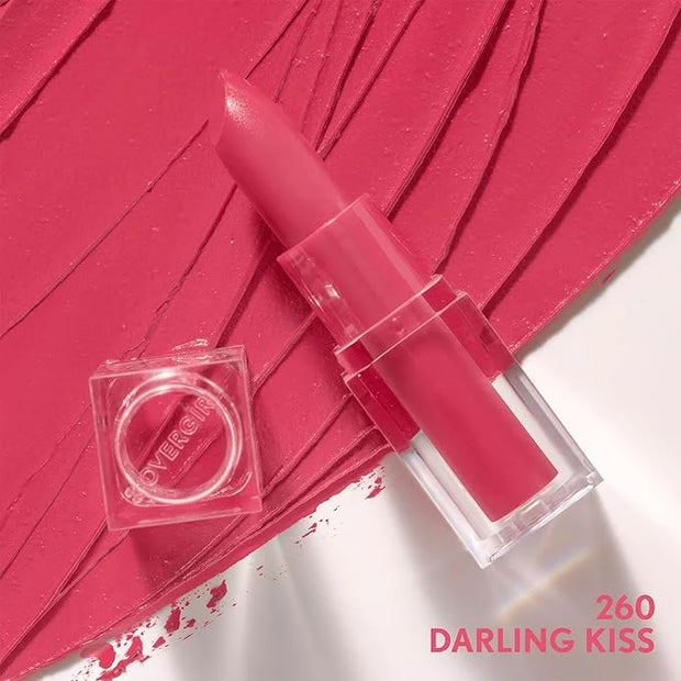 COVERGIRL Clean Lip Color, Darling Kiss, Satin Finish, Squalane, Avocado & Aloe, Carmine-Free, Non-Drying, 0.12oz - Produc...