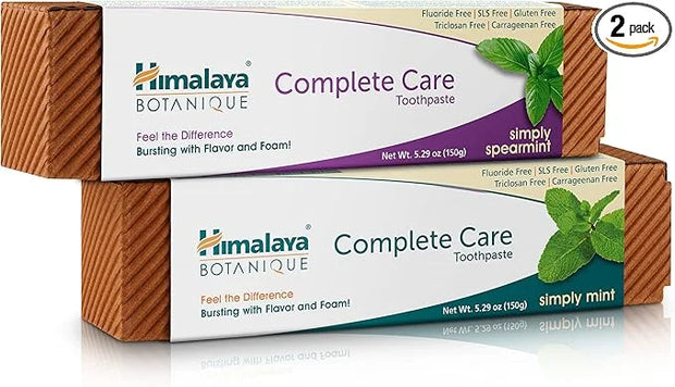 Himalaya Botanique Complete Care Toothpaste, Mint and Spearmint - Fluoride Free Toothpaste for Clean Teeth & Fresh Breath ...