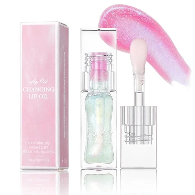 Magic Color Changing Lip Oil Ph, Glitter Lip Gloss, Upgraded Big Brush Head Moisturizing Lip Oil Long Lasting Nourishing L...