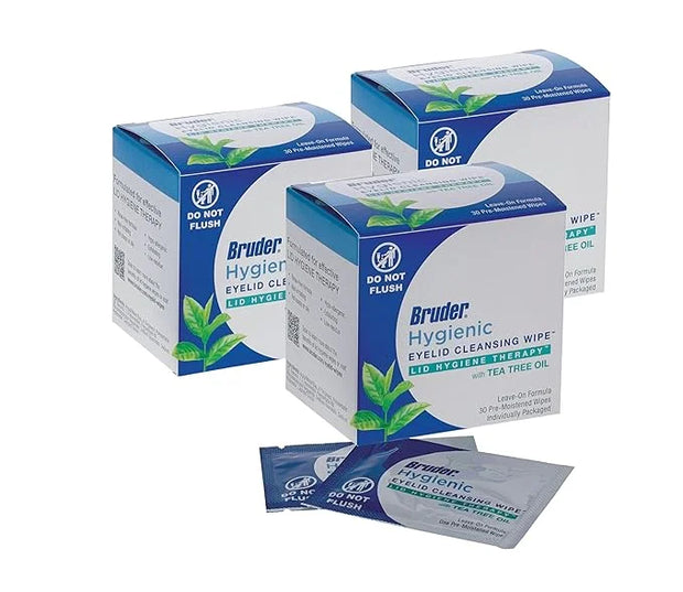Hygienic Eyelid Cleansing Wipes with Tea Tree Oil l Relief from Demodex l Pre-Moistened, Rinse-Free Exfoliating Wipes Remo...