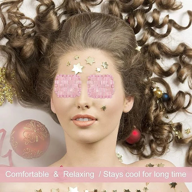 ideayard Rose Quartz Eye Mask, Mini Eye Mask Natural Quartz Mask for Eliminate Wrinkles Puffiness (Rose quartz-2) - Produc...