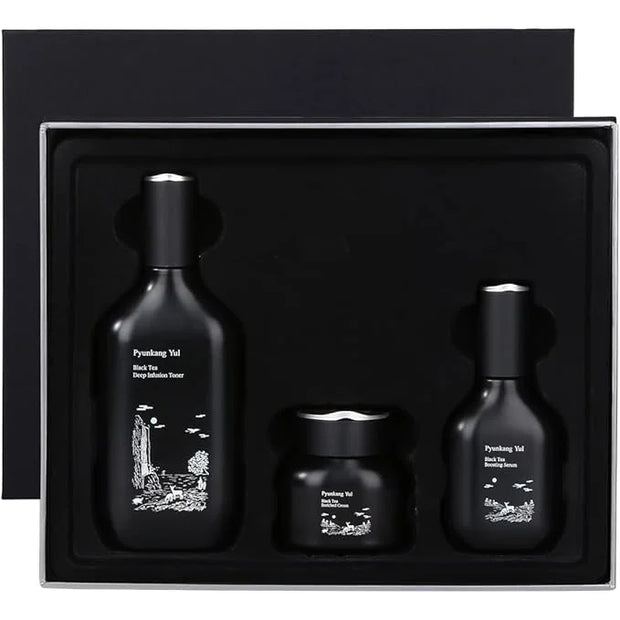 [PKY] Pyunkang Yul Black Tea Line Gift Box Set, Deep Nurishment for Anti-aging, Rich Moisture Toner, Revitalizing Serum & ...