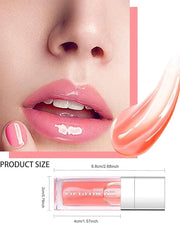 Hydrating Plumping Lip Glow Oil,Tinted Lip Gloss,Transparent Toot Lip Oil,Long Lasting Moisturizing Clear Glow Reviver Lip...