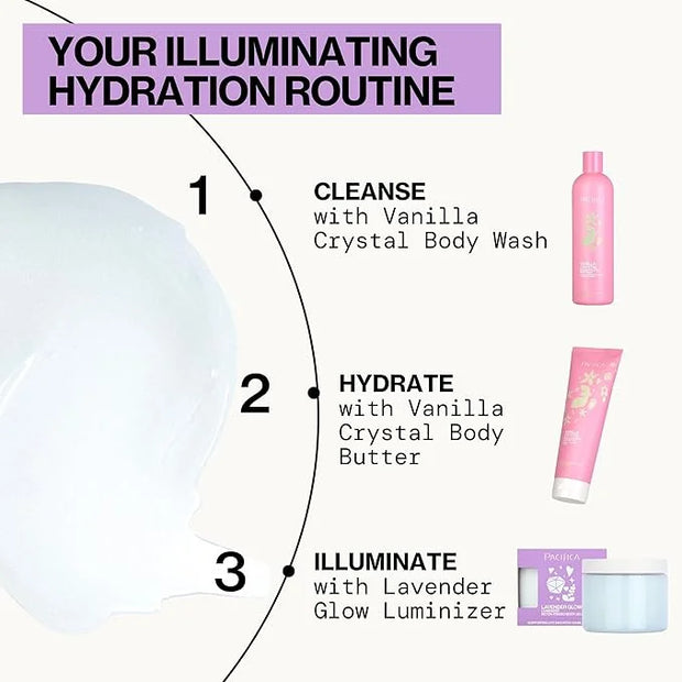 Pacifica Lavender Glow Shimmering Body Jelly – Moon-Kissed Illuminator & Hydrating Body Gel, Lightweight Glow Highlight wi...
