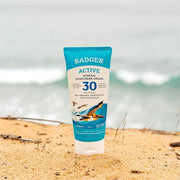 Badger Mineral Sunscreen Cream SPF 30, Zinc Oxide Sun Care, 98% Organic, Reef Safe, Water Resistant, Unscented Face and Bo...