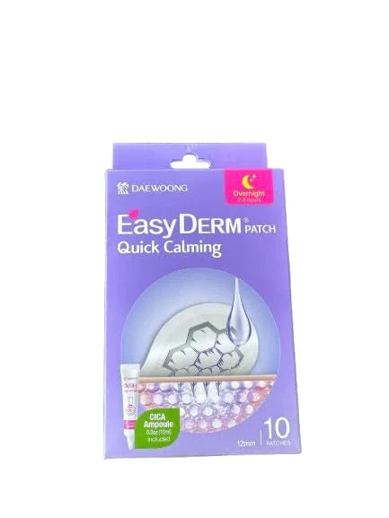 EasyDerm Quick Calming Magnesium Patches – Hydrocolloid Acne Spot Treatment Includes Tweezers & Ampoule, 10 Patches, Zit S...