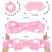 Casoty 18 Pcs Spa Headbands with Plush Sleep Eye Masks Set, Slumber Party Supplies for Women Girls, Skincare Headbands, Ma...