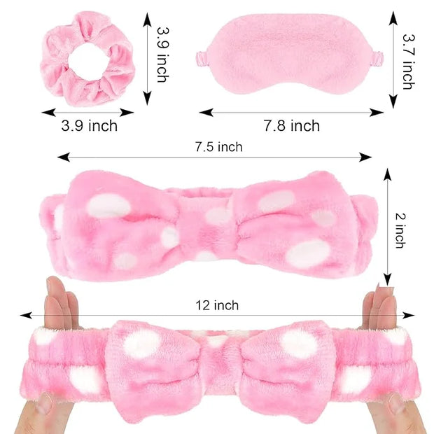 Casoty 18 Pcs Spa Headbands with Plush Sleep Eye Masks Set, Slumber Party Supplies for Women Girls, Skincare Headbands, Ma...