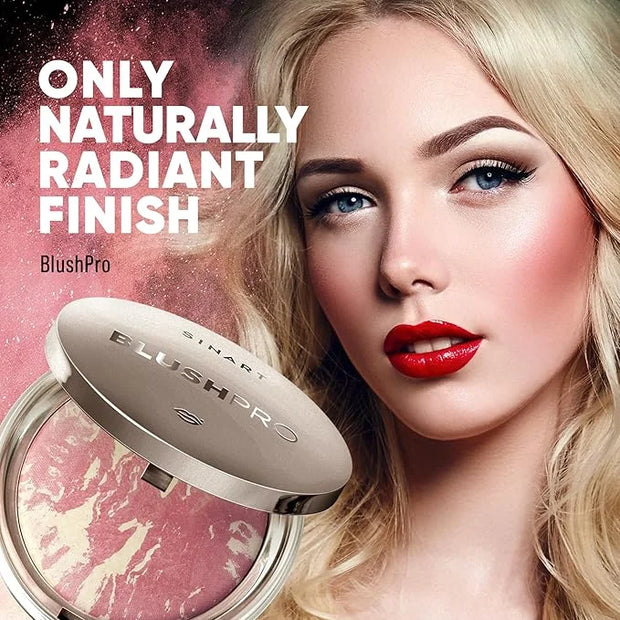 Baked PRO Blush. Brighten Lighting Highly Glow Marbleized Blush. Lightweight Shimmery Satin Face Makeup. Cruelty-Free. Sha...