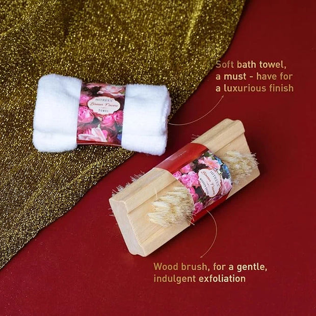 Spa Gift Basket for Women, ROSE & JASMINE Friendship Gifts Women, Tote Bag, Shower Gel, Hand & Body Cream, Hitrees Bath Gi...