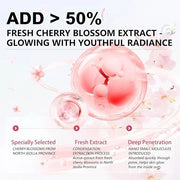RadiantRise Cherry Blossom Moisturizing 6-Piece Skincare Set – Hydrating Facial Routine with Botanical Extracts, Giftable ...