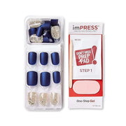 imPRESS Design, Press On Nails, Wannabe Star, Blue, Short, Size, Squoval, Shape, Includes 30 Nails, Prep Pad, Instructions...