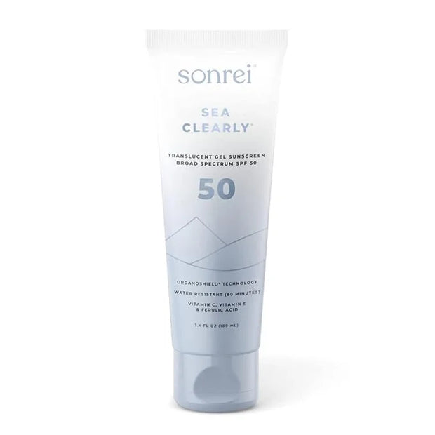Sonrei Sea Clearly Premium SPF 50 Clear Face and Body Organoshield Sunscreen Gel | UVA, UVB & Antioxidant Enriched, Water ...