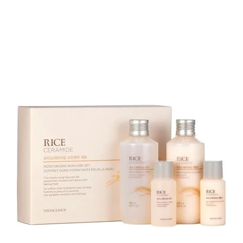 The Face Shop Rice Ceramide Moisturizing Skincare Set - Toner & Moisturizer, Korean Skin Care with Rice Water, Gift Set, T...