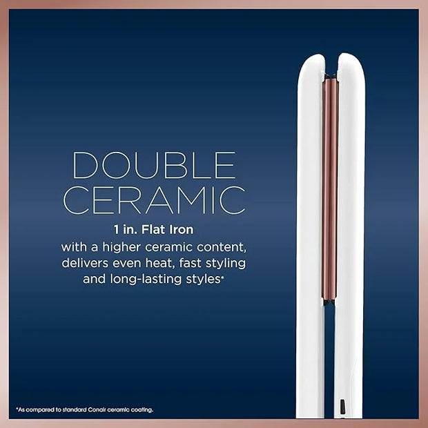 Conair Double Ceramic Flat Iron, 1-inch - Product Image