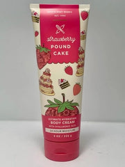 Bath and Body Works Strawberry Pound Cake Ultimate Hydration 24 Hour Body Cream 8 Ounce with Hyaluronic Acid - Product Image