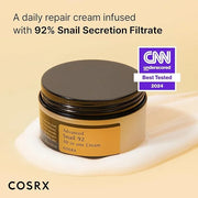 COSRX Best Seller Duo- Snail 92 Cream & Snail 96 Essence, Daily Face Gel Moisturizer and Hydrating Serum for Face with Sna...