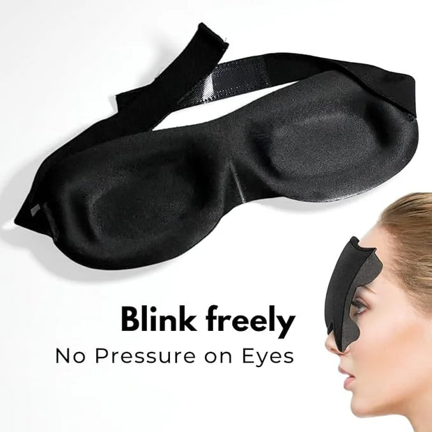 3D Contoured Eye Mask for Sleeping | Sleep Mask for Side Sleepers | Eyelash Extensions with Velcro Closure | Shade Cover |...