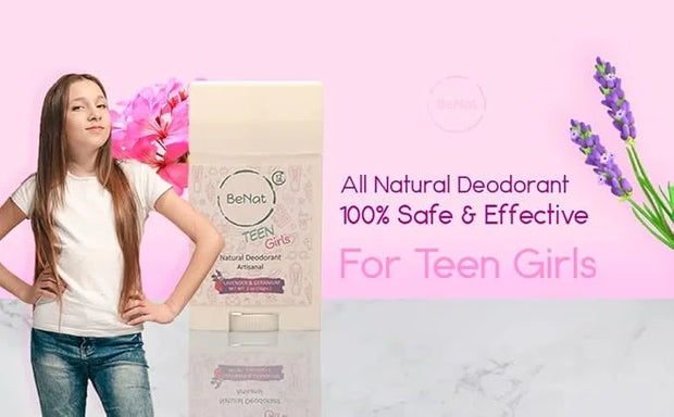 2-Pack All Natural Deodorant For Teen Girls 100% Natural Aluminum-Free Carcinogen Free Kids Deodorant For Girls Clinically...