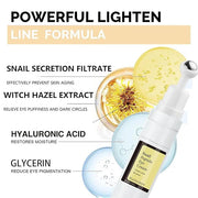 Snail Peptide Advanced Under Eye Cream for Dark Circles, with 360° Massage Ball Reduces Wrinkles &Fine Lines, Eye Essence ...