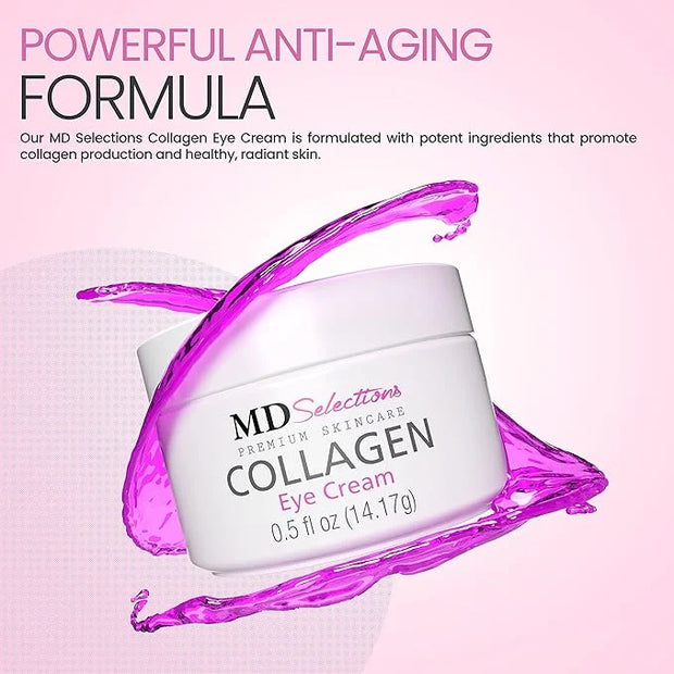 Collagen Eye Cream with Hyaluronic Acid, Under Eye Cream for Puffiness, Under Eye Bags, Hydrating Under Eye Cream, Eye Ski...