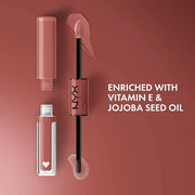 NYX PROFESSIONAL MAKEUP Shine Loud, Long-Lasting Liquid Lipstick with Clear Lip Gloss - Magic Maker (Dusty Nude Mauve) - P...
