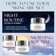 Skin 2.0-3 Day Creams Value Set - Dermatologist Tested, Hydrating - Anti-Aging, Clean Beauty, Natural Ingredients, Cruelty...