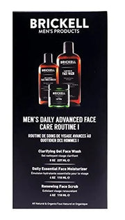 Brickell Men's Products Daily Advanced Face Care Routine I, Gel Facial Cleanser Wash, Face Scrub, Face Moisturizer Lotion,...