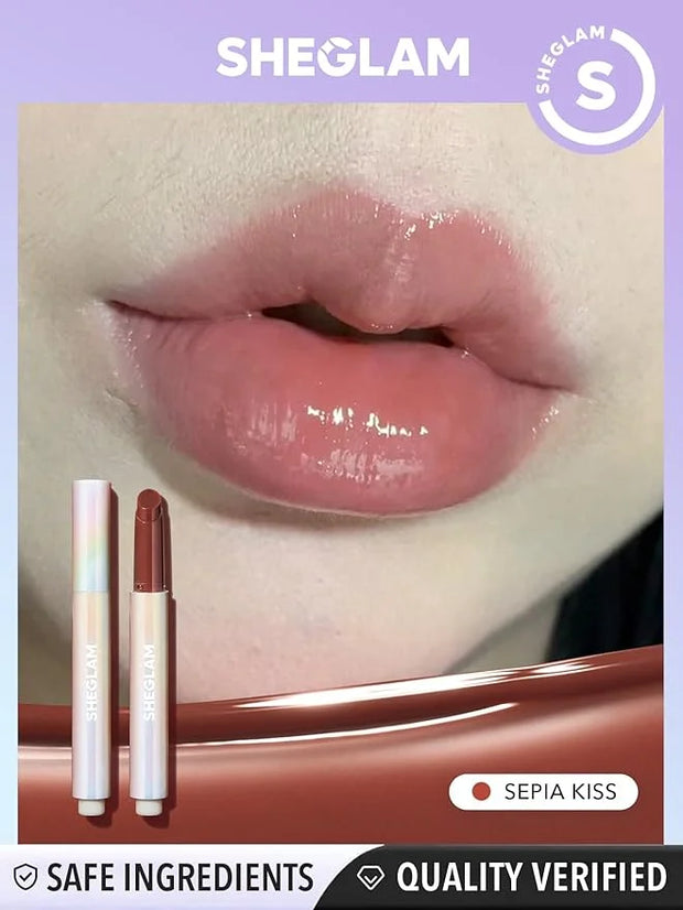 SHEGLAM PoutPerfect Moisturizing Solid Lip Gloss Non Sticky Lipstick with Coconut Oil - Sepia Kiss - Product Image