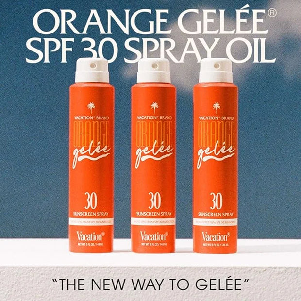 Vacation Orange Gelée SPF 30 Sunscreen Spray Oil & Air Freshener Bundle, Tanning Oil with SPF, Suntan Lotion Spray, Transp...