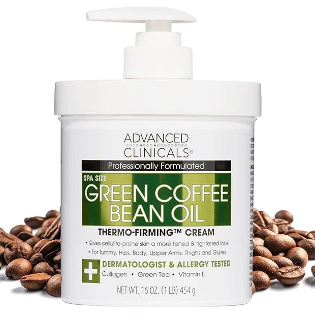 Advanced Clinicals Green Coffee Bean Thermo - Firming Body Lotion | Caffeine Infused Collagen Cream Moisturizer & Body Cre...