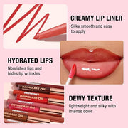 LANGMANNI 6 Matte Lip Liner With 6 Nourishing Lip Oil Lip Gloss Set, Long-Lasting And Hydrating 2 IN 1 Makeup Set, Beauty ...