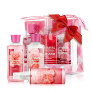 Bath Gift for Women and Girls, Japanese Cherry Blossom Spa Set With Natural Extracts, 3PCS Set - Shower Gel, Lotion, Mist,...