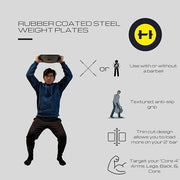 HulkFit 2-inch Rubber Coated Steel Weight Plates Set - Product Image