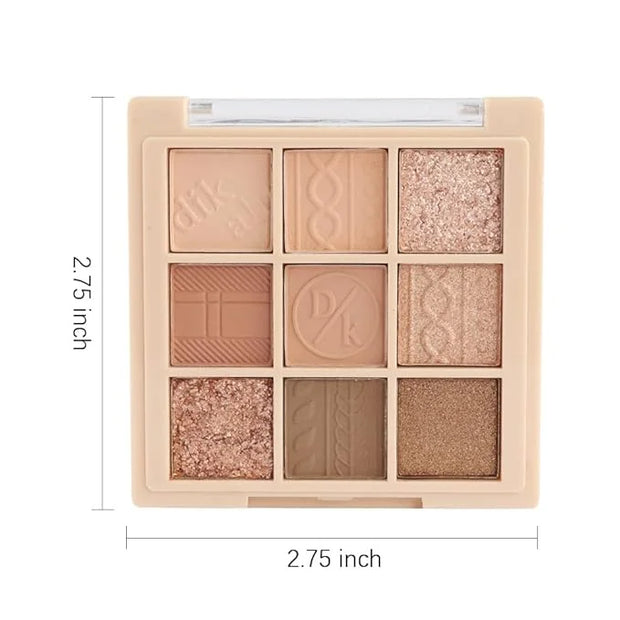 9Colors Neutral Eye Shadow Palette Eyeshadow Kit Nudes,Matte Glitter Natural Neutral Eyeshadow Palettes for Hazel Eyes Hig...