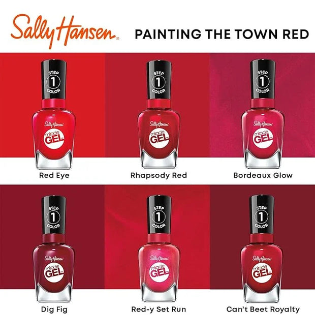Sally Hansen Miracle Gel™, Bordeaux Glow, Long Lasting, Gel-Like Formula, No UV Lamp Needed, Red Nail Polish - Product Image