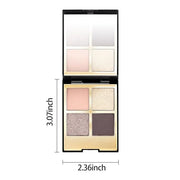 4 Colors Eyeshadow Makeup Palette,Nude Rose Gold Highly Pigmented Natural Neutral Nude Eye Shadow Palette with Mirror,Long...